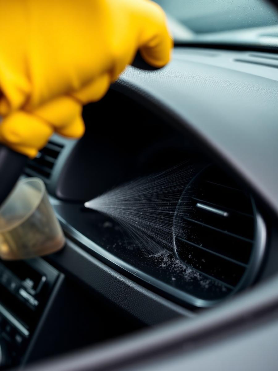 Detailer cleaning dashboard vents
